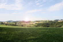 Wunderbare Aussicht inmitten der Hügellandschaft des Mühlviertels